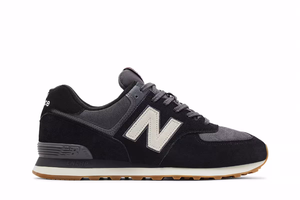 New Balance 574 Black Grey, view 2