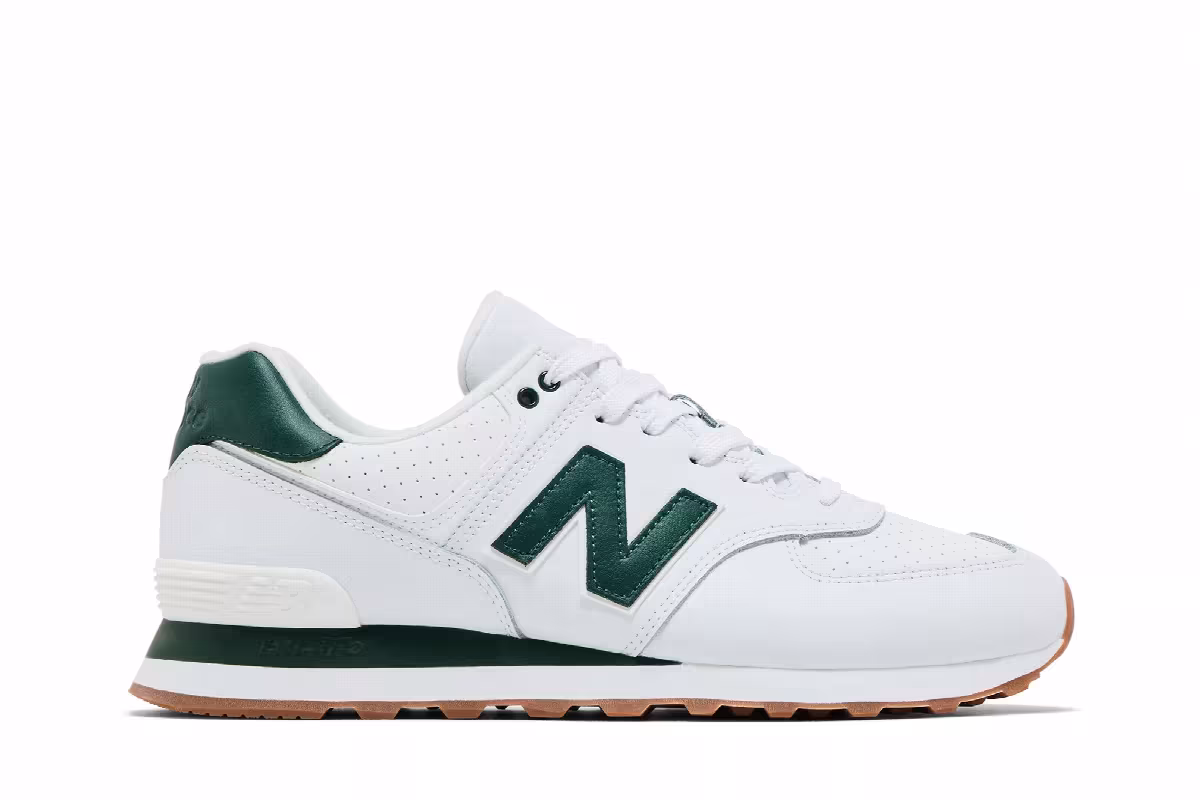 New Balance 574 White Green, view 2