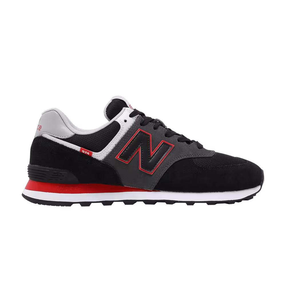 New Balance 574 Black Velocity Red