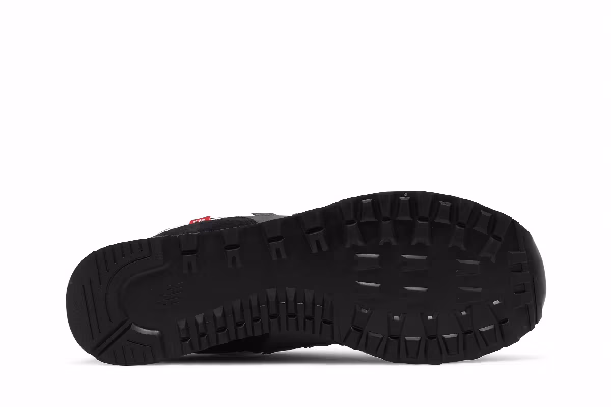 New Balance 574 Black Velocity Red, view 5