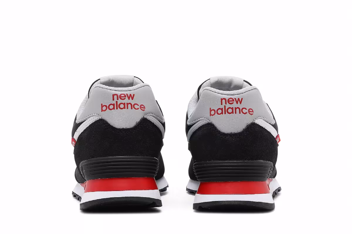 New Balance 574 Black Velocity Red, view 7
