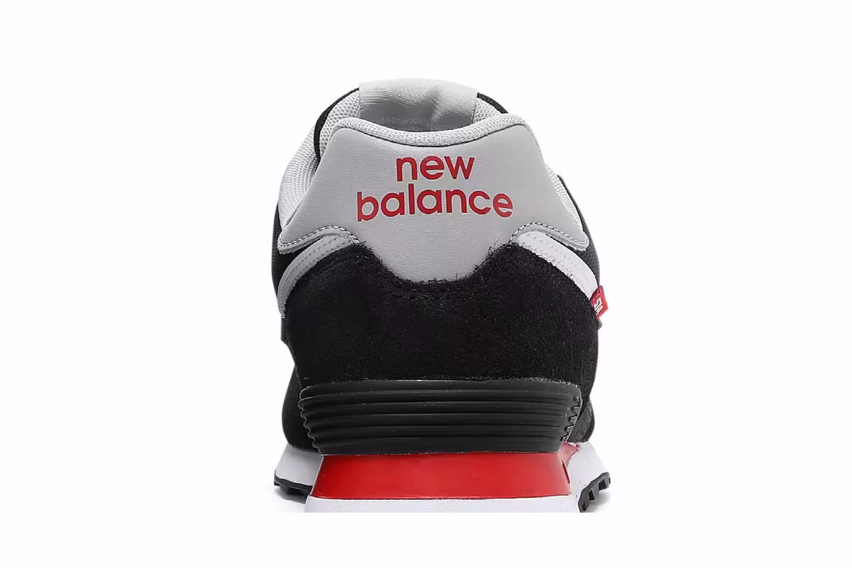 New Balance 574 Black Velocity Red, view 8