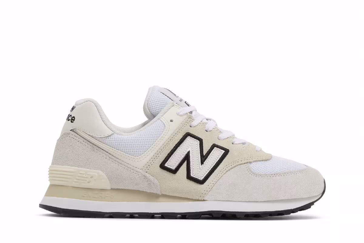 New Balance 574 White Black, view 2