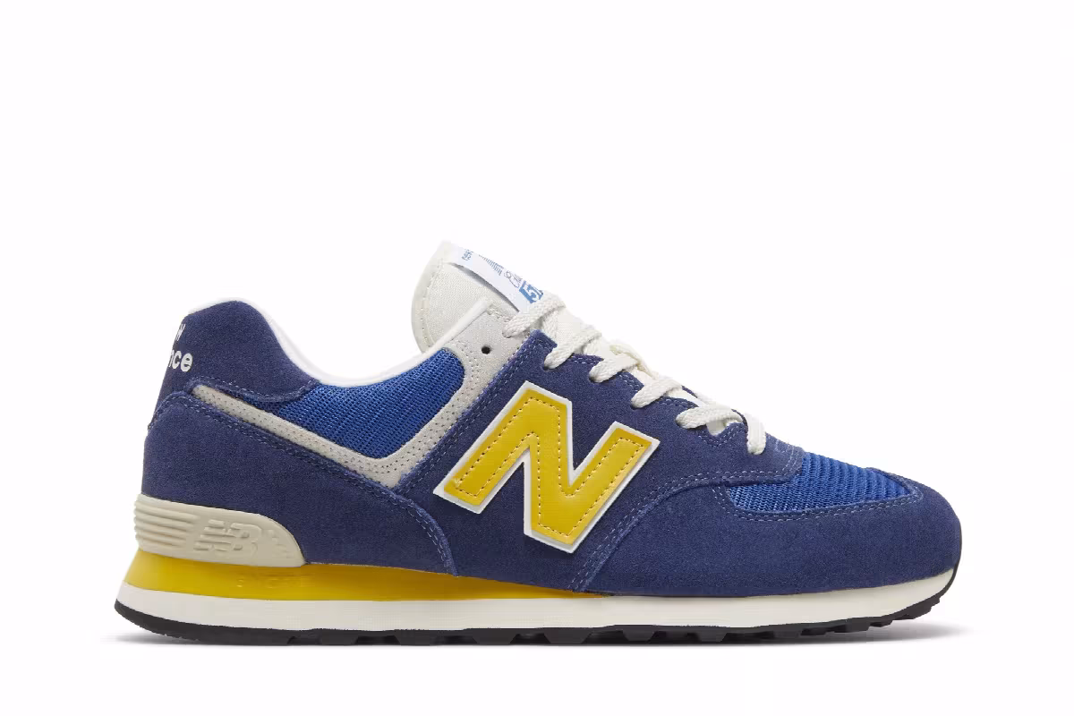 New Balance 574 Navy Yellow, view 2