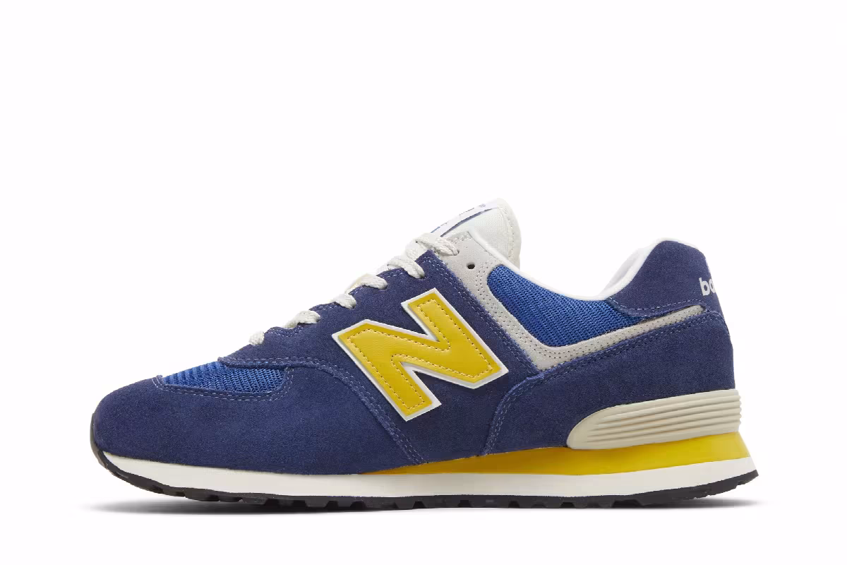 New Balance 574 Navy Yellow, view 4