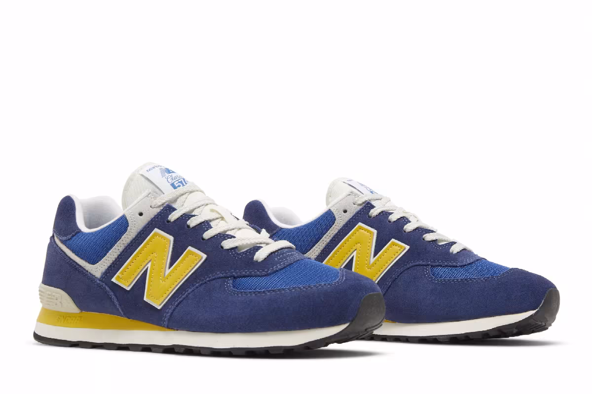 New Balance 574 Navy Yellow, view 9