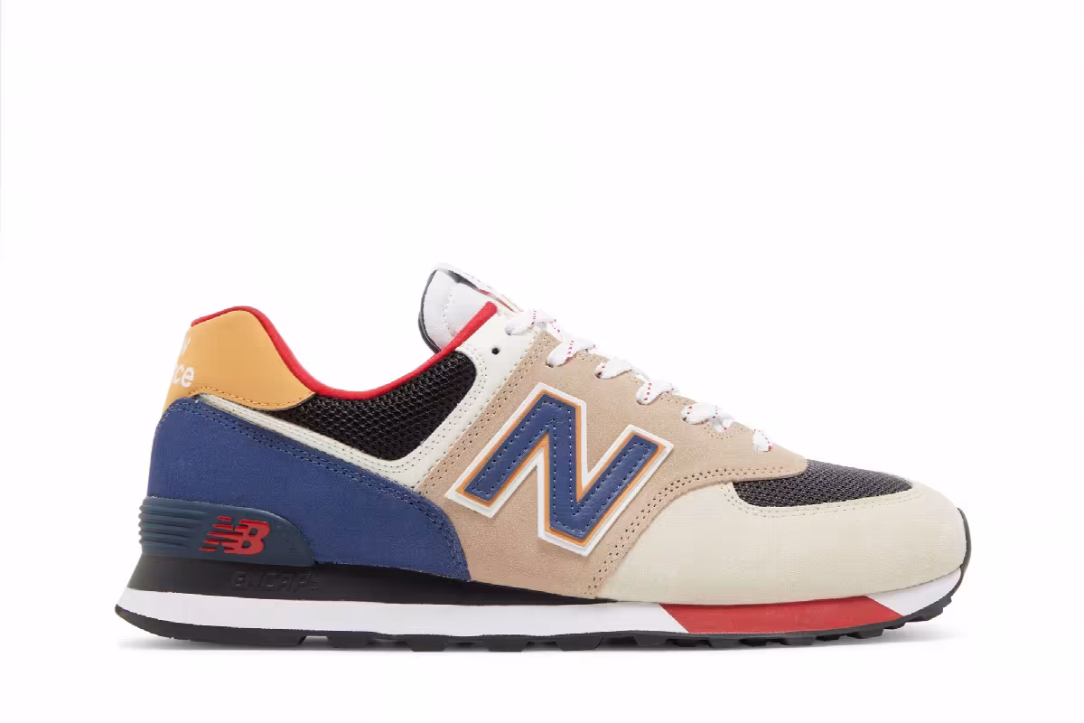 New Balance 574 Tan Blue, view 2