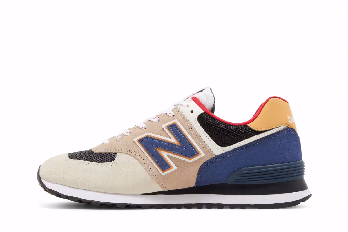 New Balance 574 Tan Blue, view 4