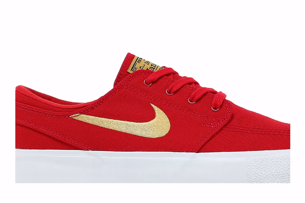 Nike Zoom Stefan Janoski Canvas RM SB University Red Club Gold, view 3