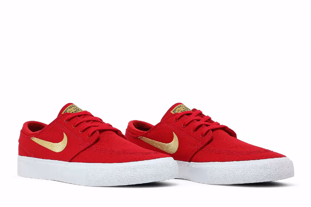 Nike Zoom Stefan Janoski Canvas RM SB University Red Club Gold, view 9