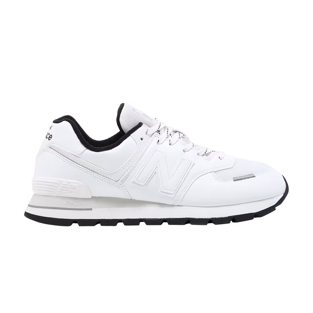New Balance 574 Rugged White Black Leather