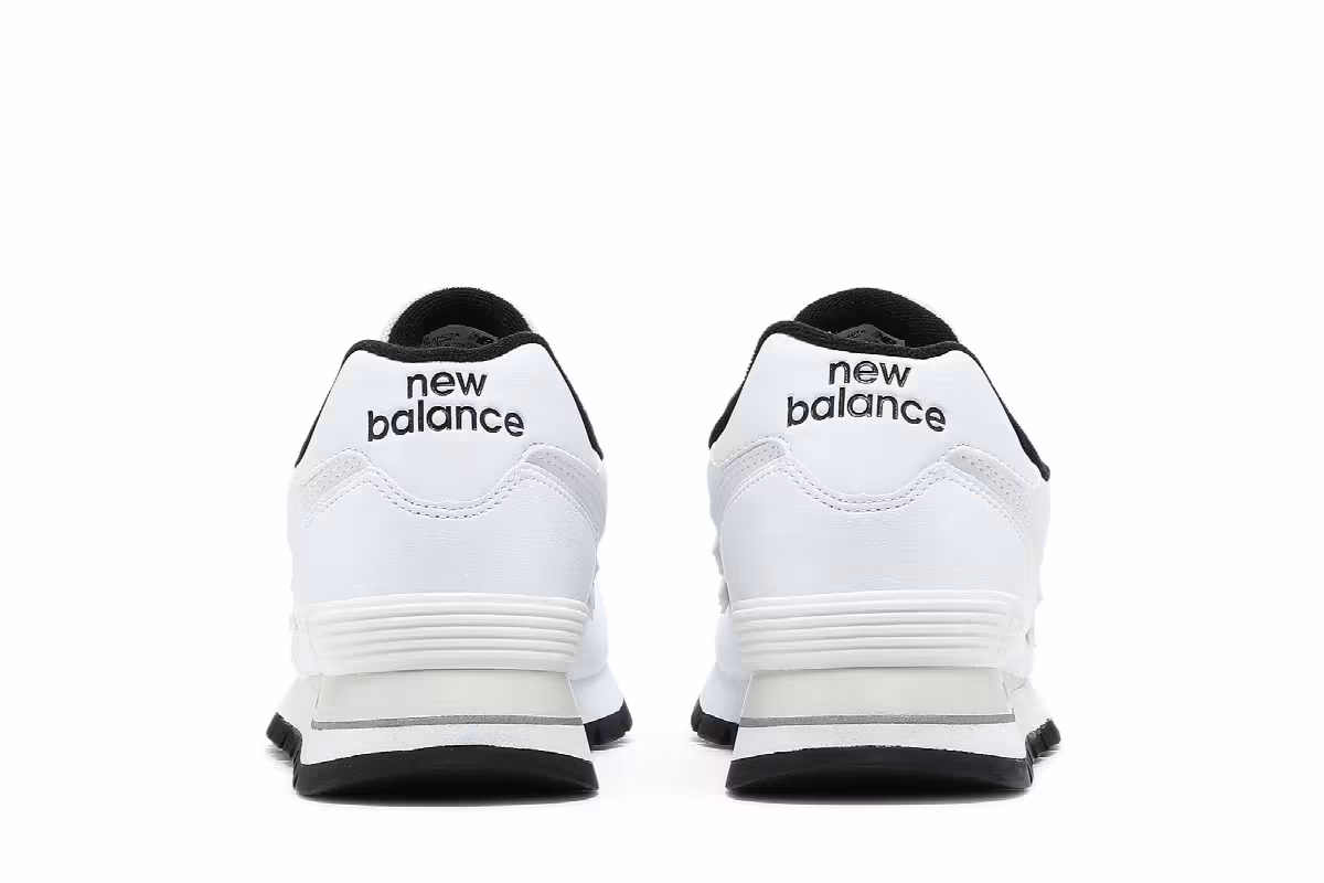 New Balance 574 Rugged White Black Leather, view 7