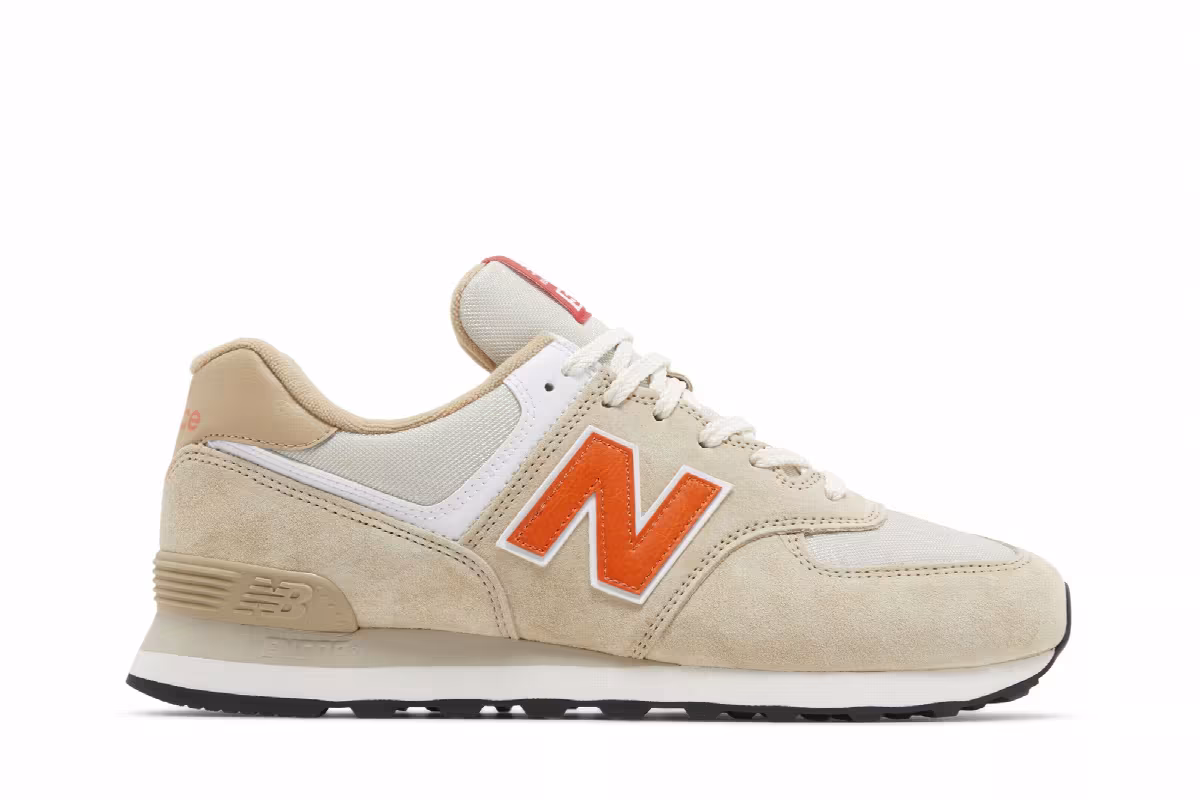 New Balance 574 Chicken Bone Orange, view 2