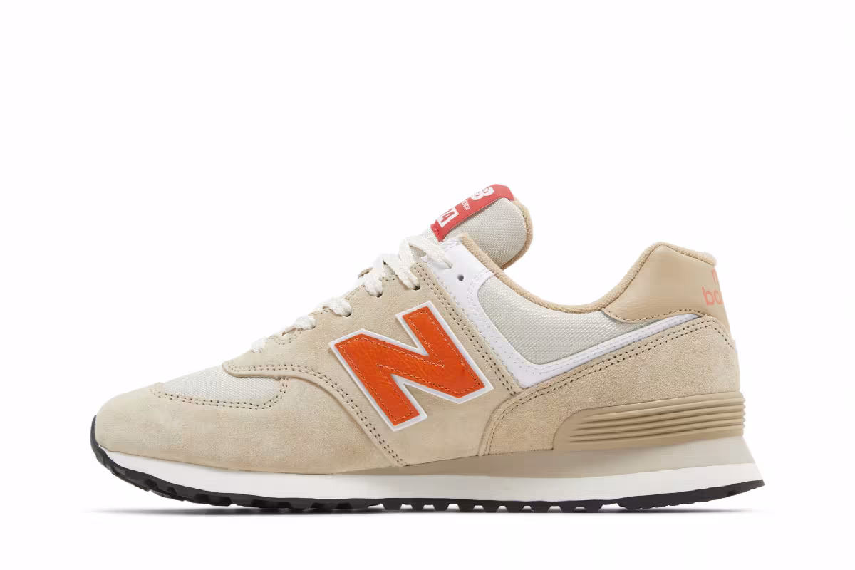New Balance 574 Chicken Bone Orange, view 4