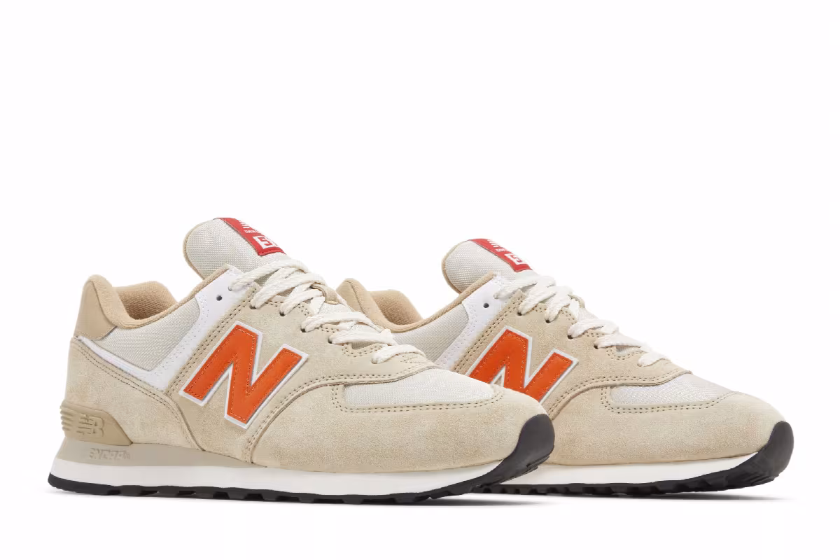 New Balance 574 Chicken Bone Orange, view 9
