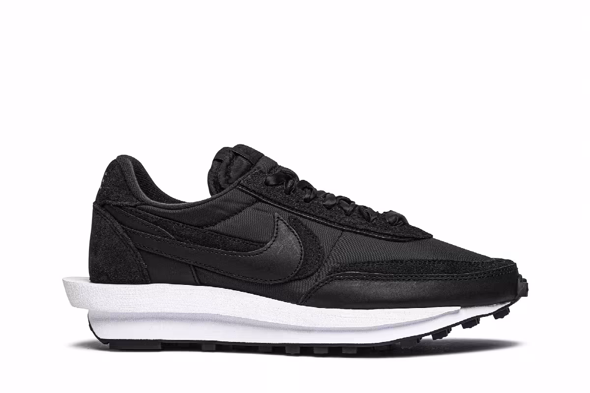 sacai x Nike LDWaffle Black Nylon, view 2