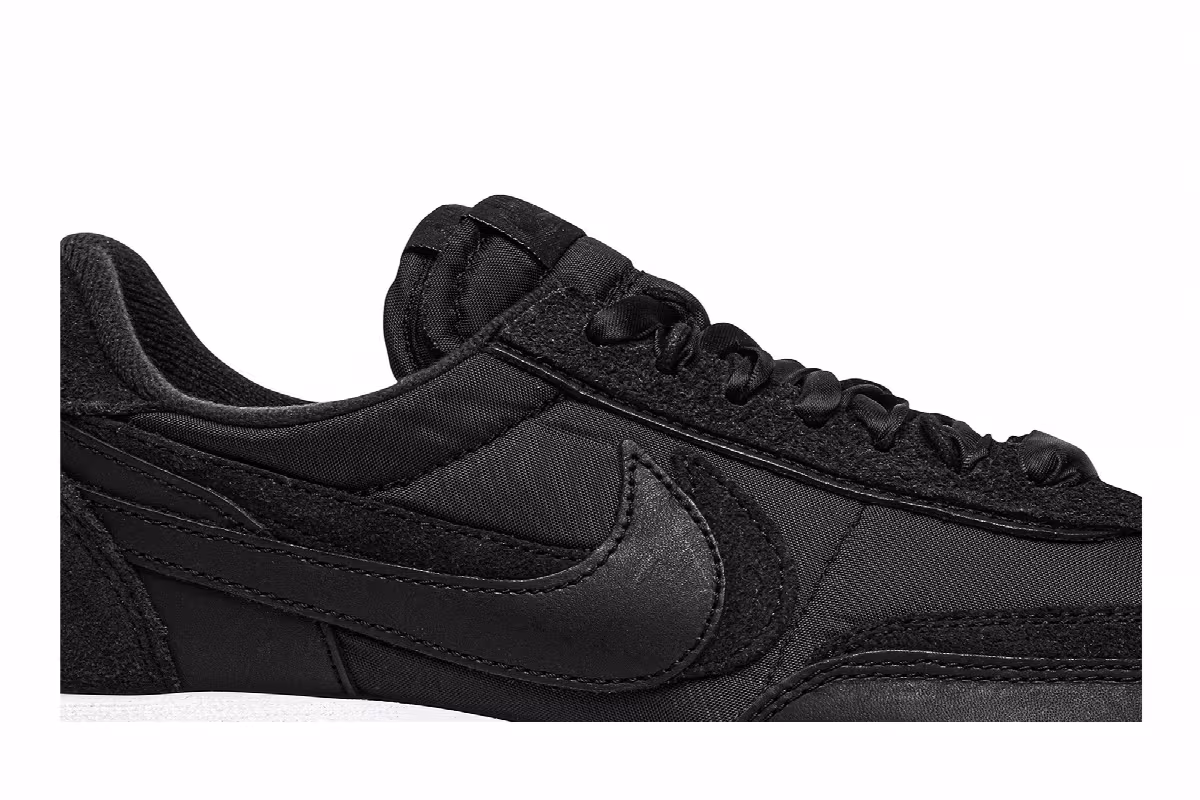 sacai x Nike LDWaffle Black Nylon, view 3