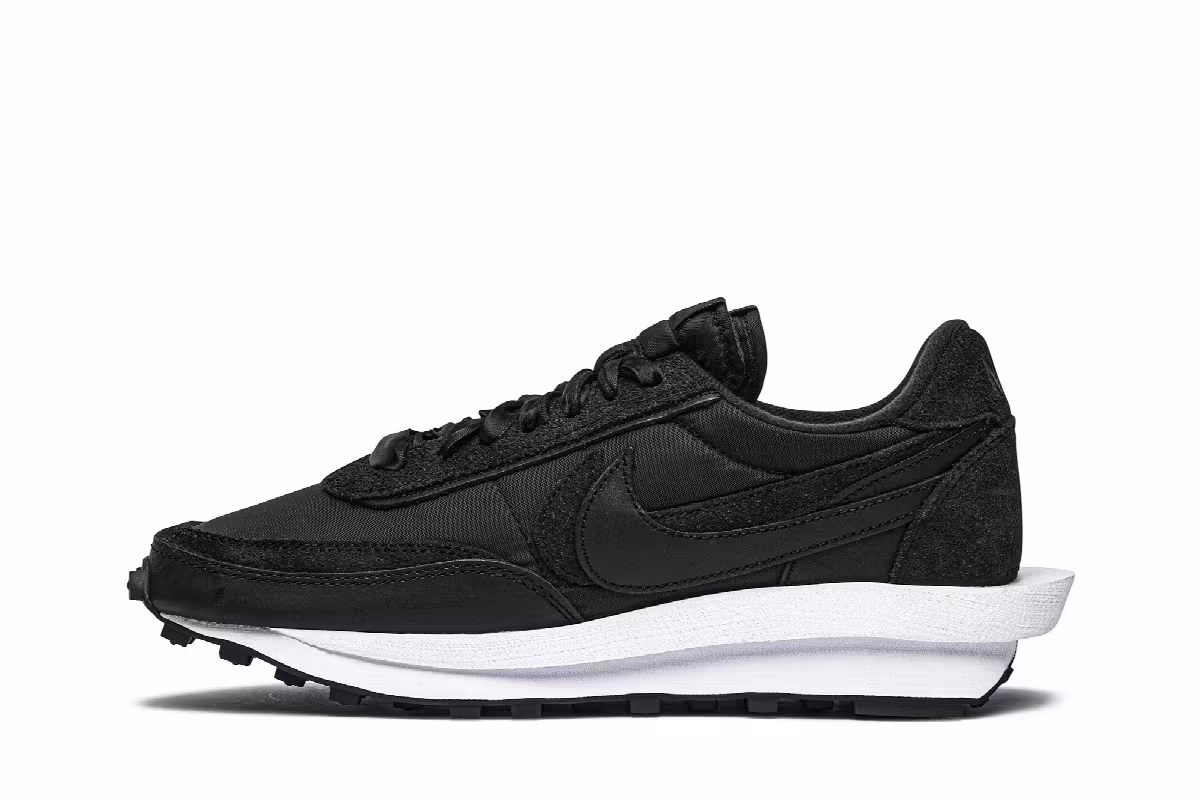 sacai x Nike LDWaffle Black Nylon, view 4