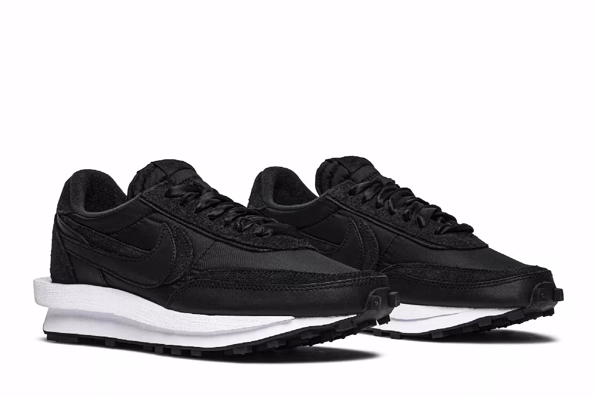 sacai x Nike LDWaffle Black Nylon, view 9