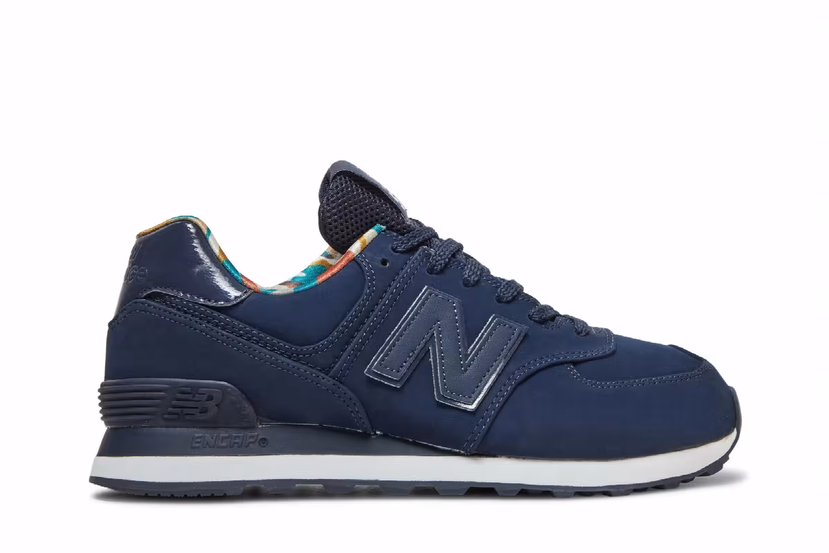 New Balance 574 Dark Blue Camo, view 2
