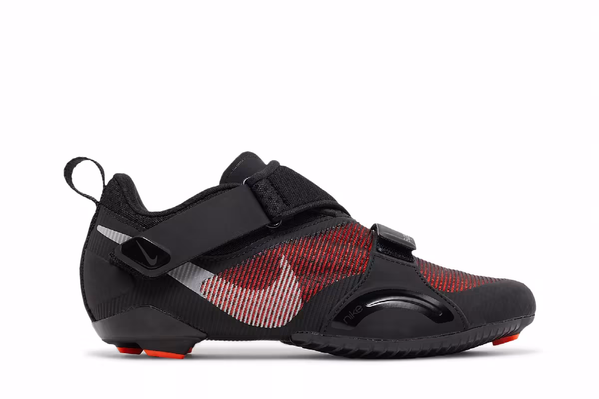 Nike Women's SuperRep Cycle Black Hyper Crimson, view 2