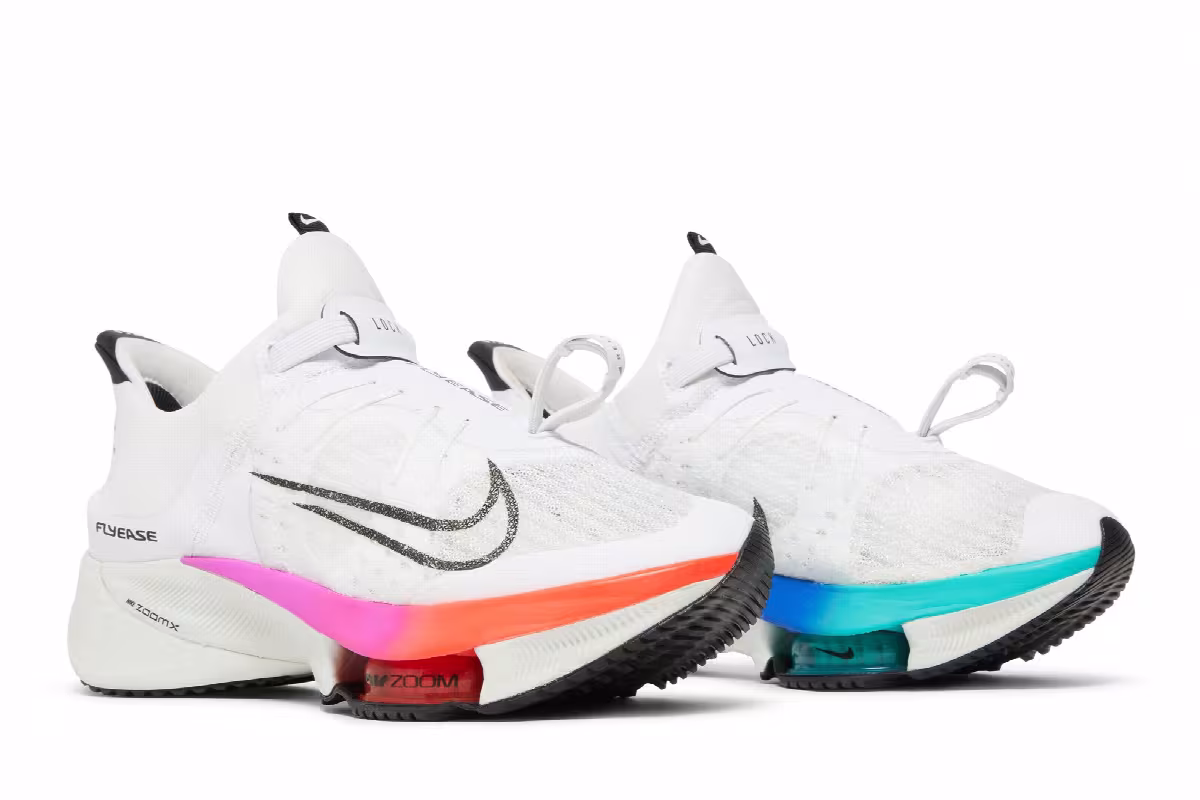 Nike Women's Air Zoom Tempo NEXT% FlyEase White Multi, view 9