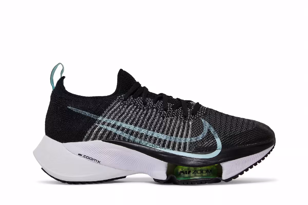 Nike Women's Air Zoom Tempo NEXT% Flyknit Black Glacier Blue, view 2