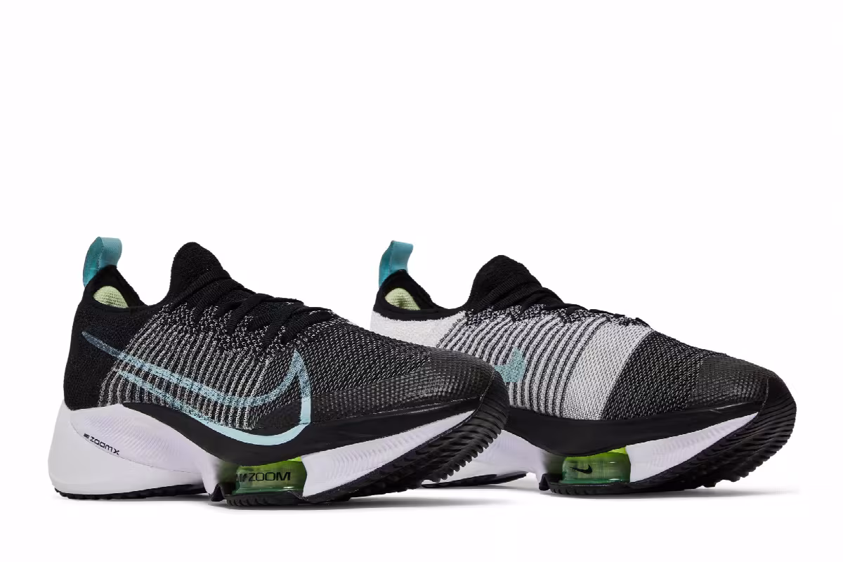 Nike Women's Air Zoom Tempo NEXT% Flyknit Black Glacier Blue, view 9