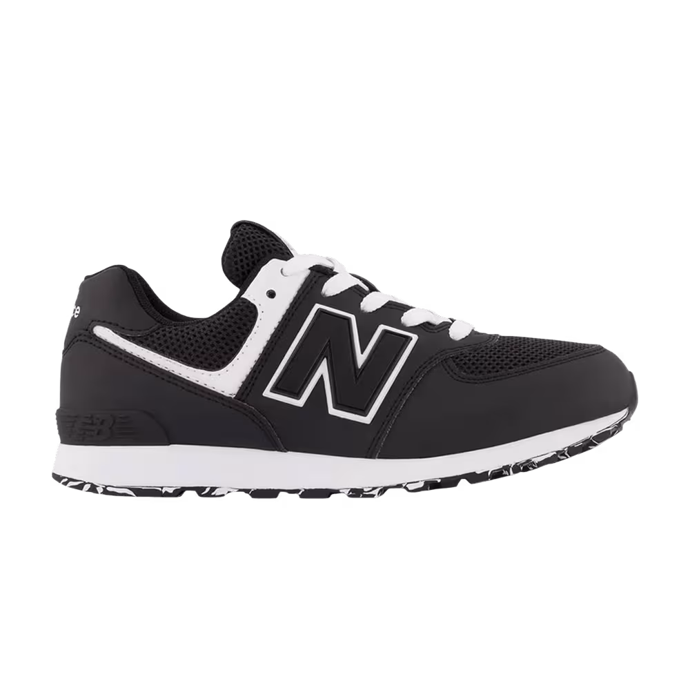 New Balance 574 Big Kid Black White