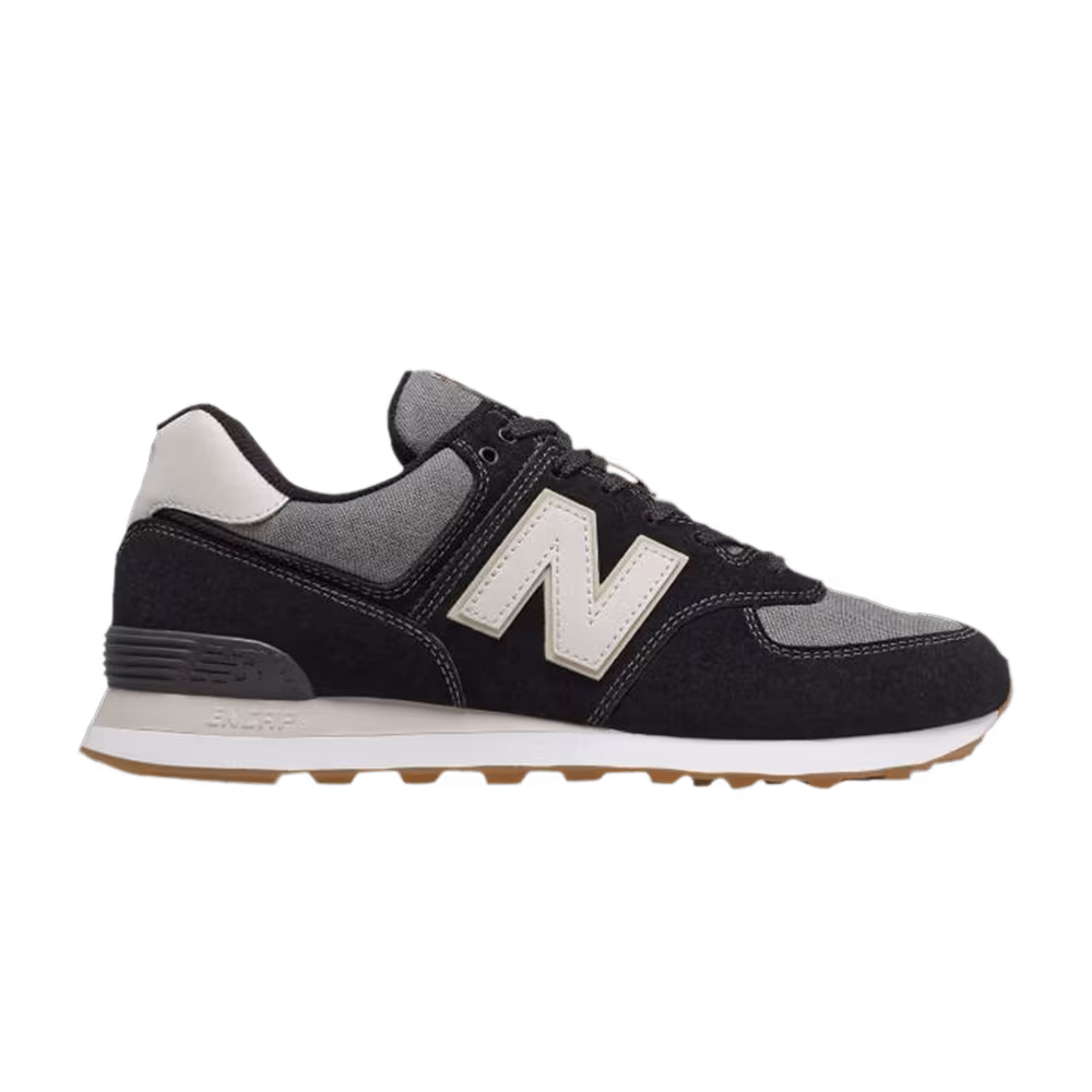 New Balance 574 Black Ivory Gum