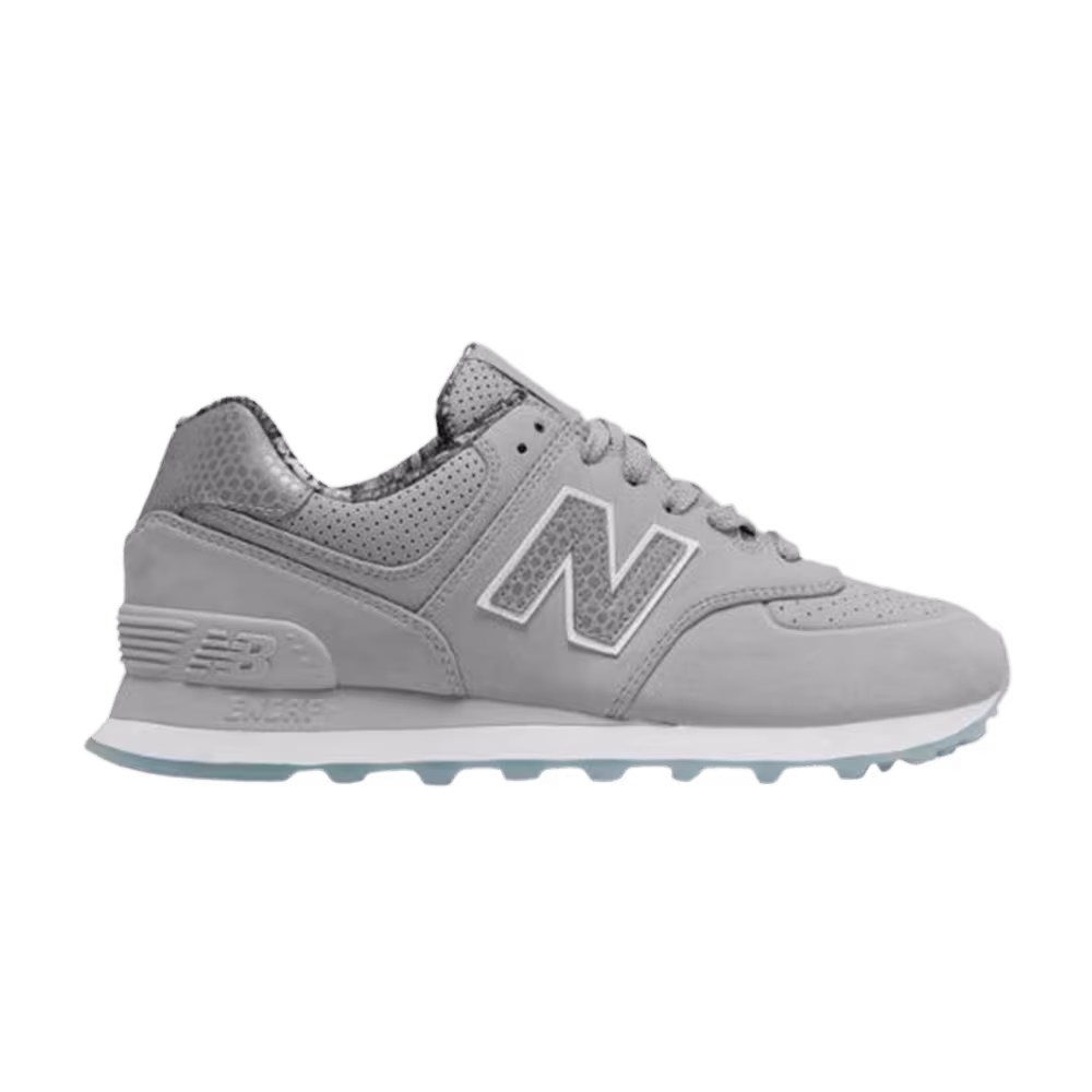 New Balance Women's 574 Lux Reptile Silver Mink