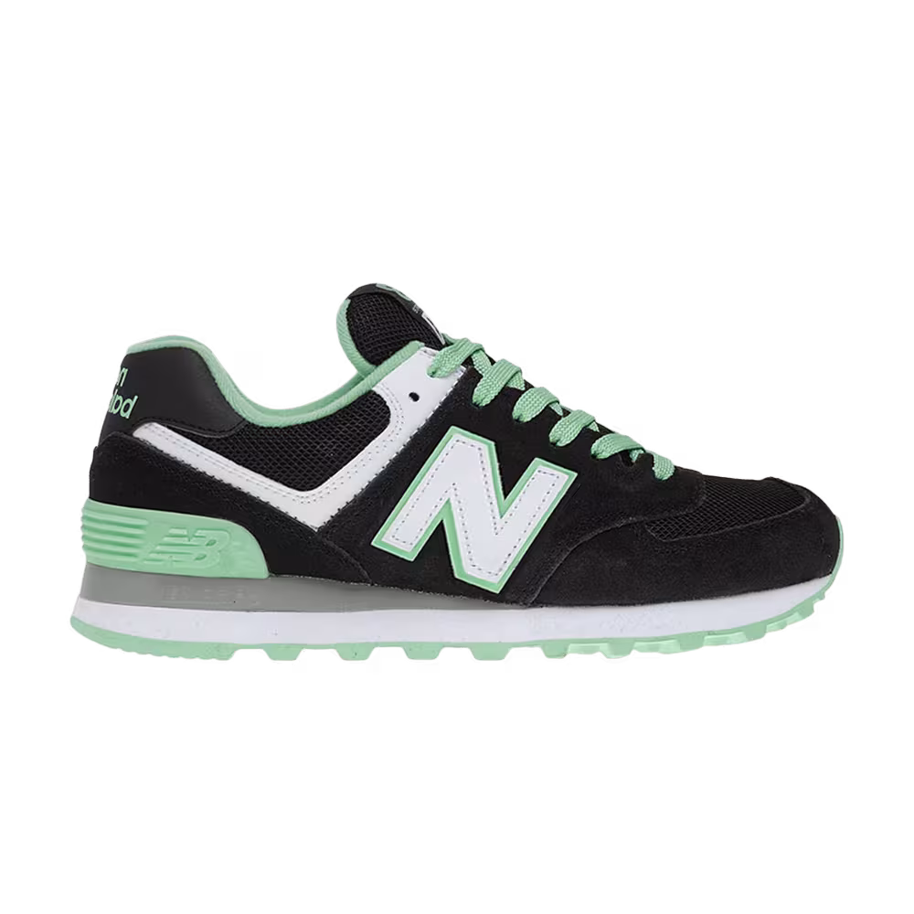 New Balance Women's 574 Black Pistachio