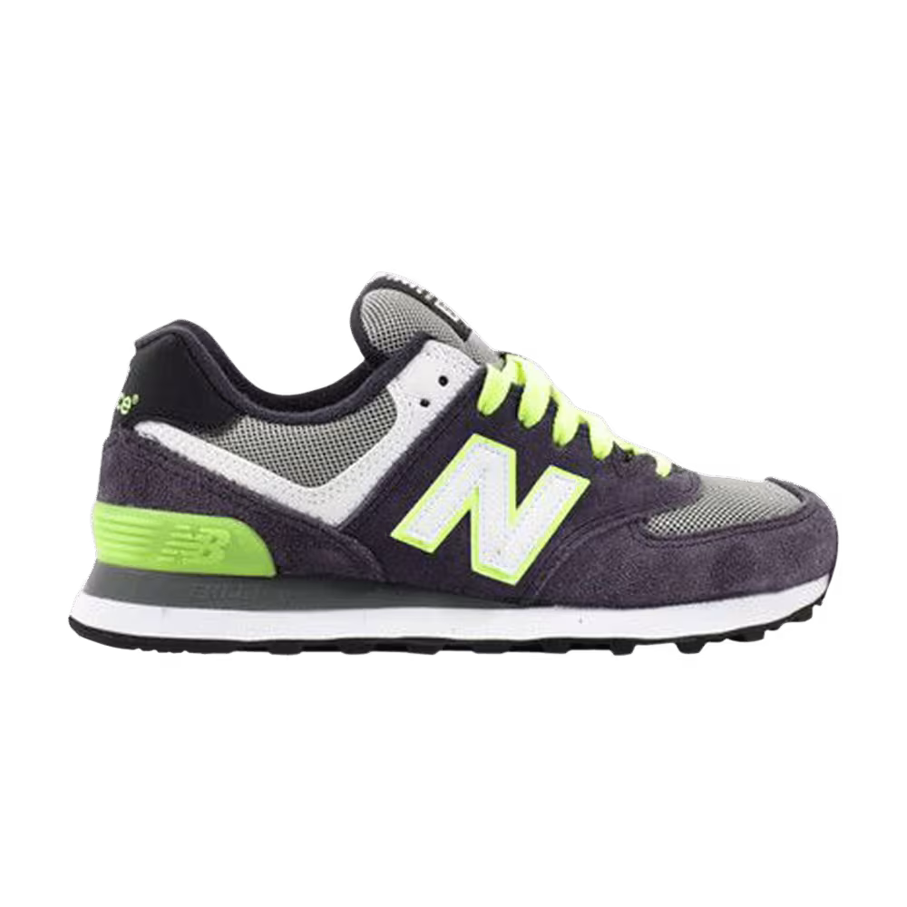 New Balance Women's 574 Classic Purple Fluorescent Green