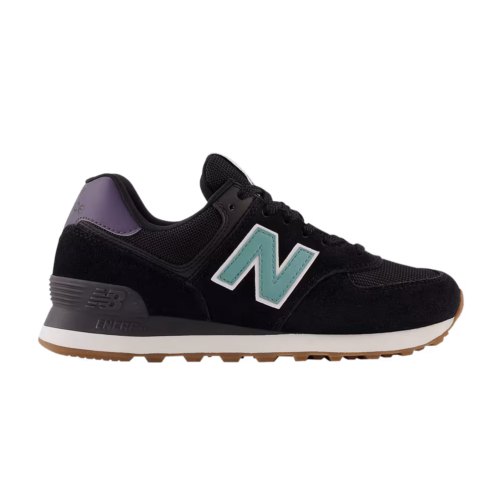 New Balance Women's 574 Black Faded Teal