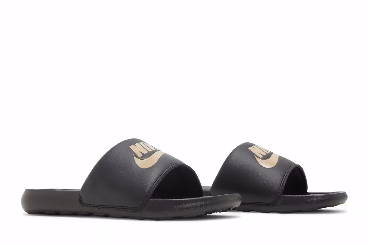 Nike Victori One Slide Black Metallic Gold, view 9
