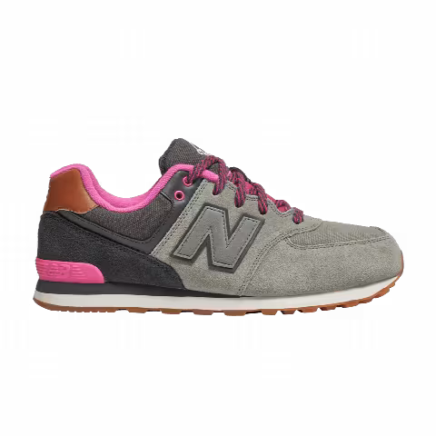 New Balance 574 Big Kid 'Collegiate Pack - Light Grey Pink'