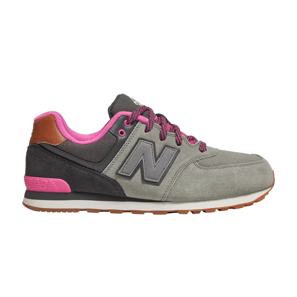 New Balance 574 Big Kid Collegiate Pack - Light Grey Pink