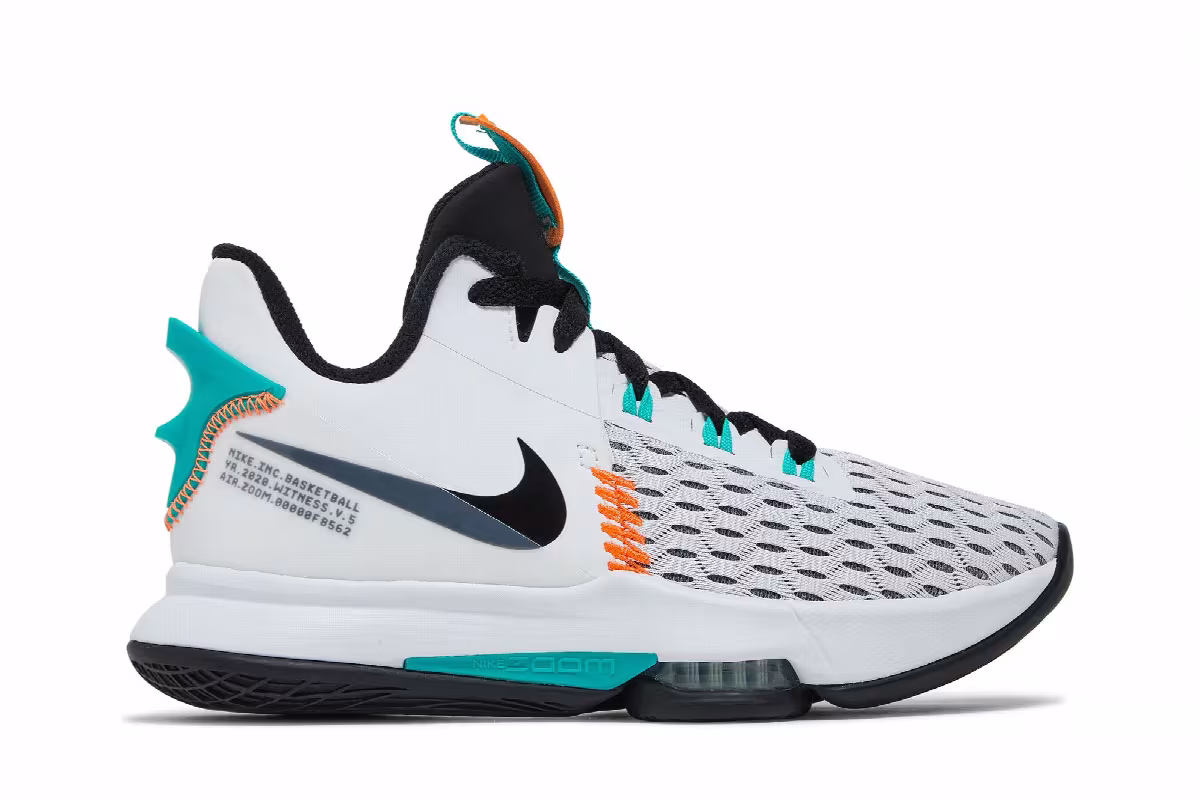 Nike LeBron Witness 5 White Clear Jade, view 2