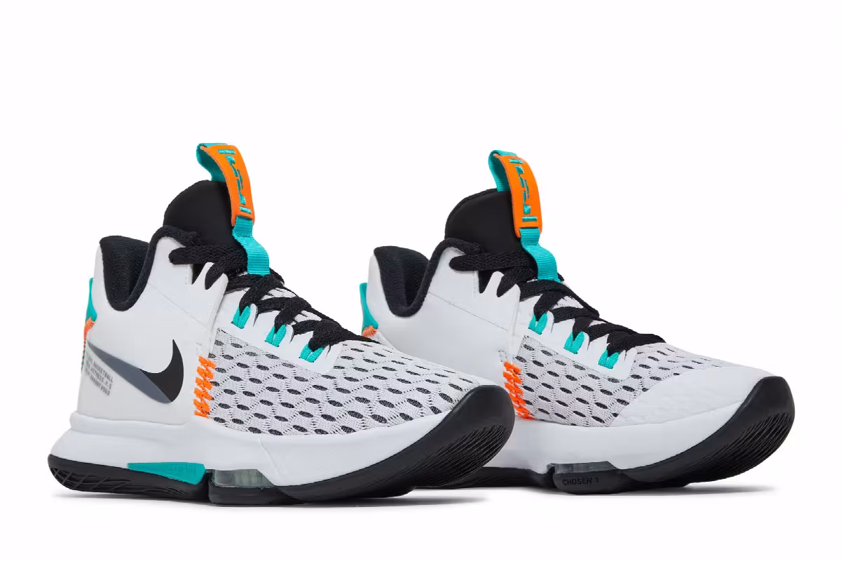 Nike LeBron Witness 5 White Clear Jade, view 9