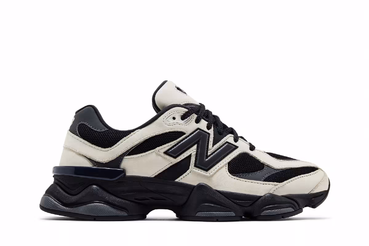 New Balance 9060 Off White Black, view 2