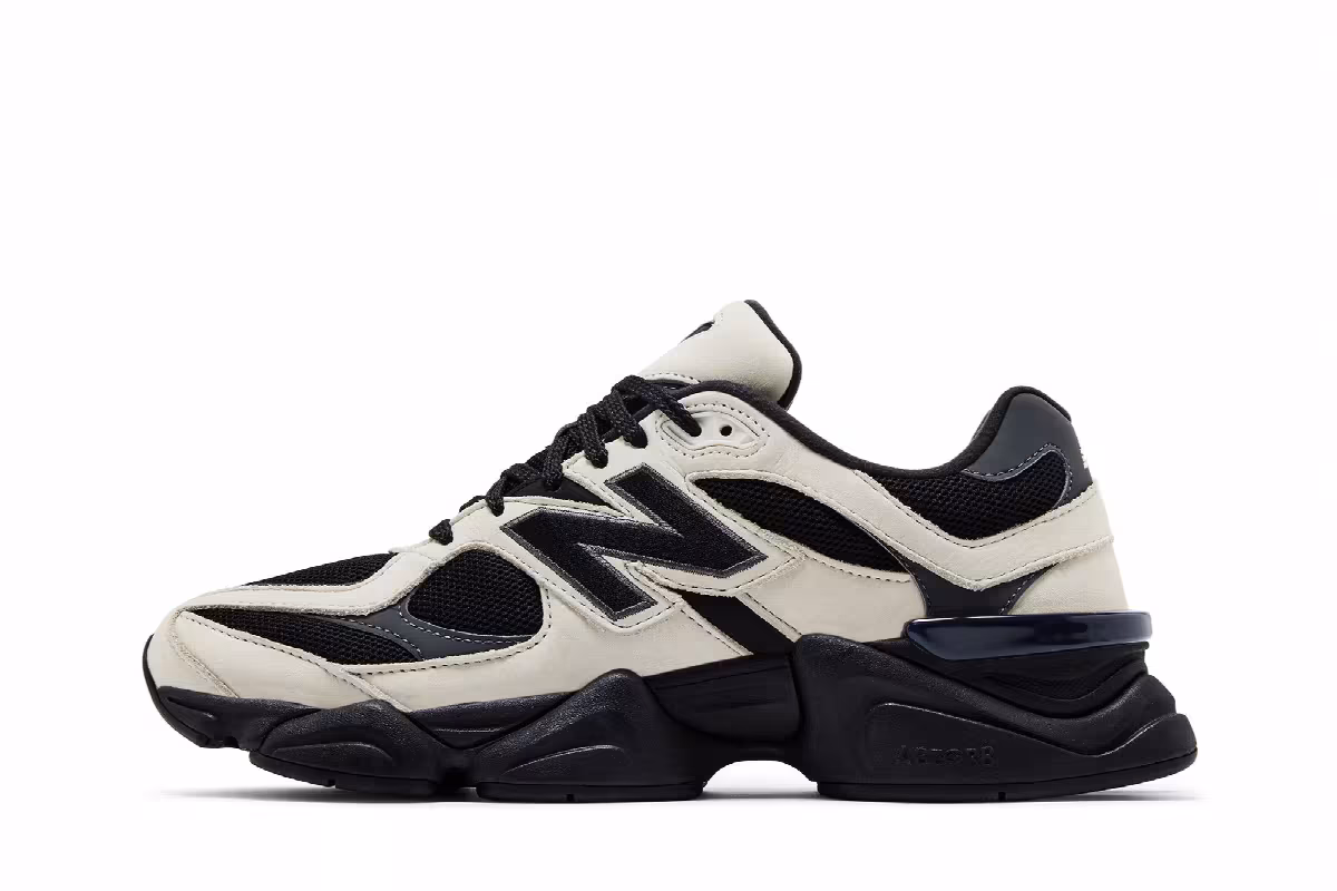 New Balance 9060 Off White Black, view 4