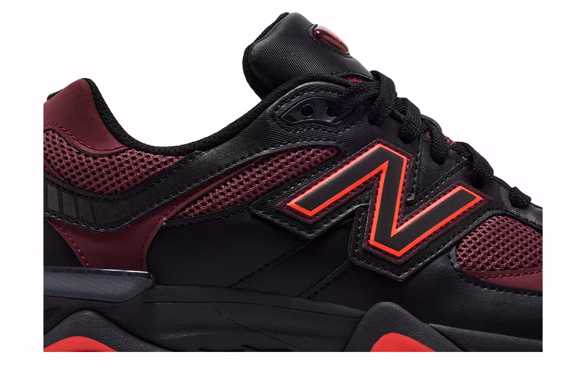 New Balance 9060 Black Washed Burgundy, view 3