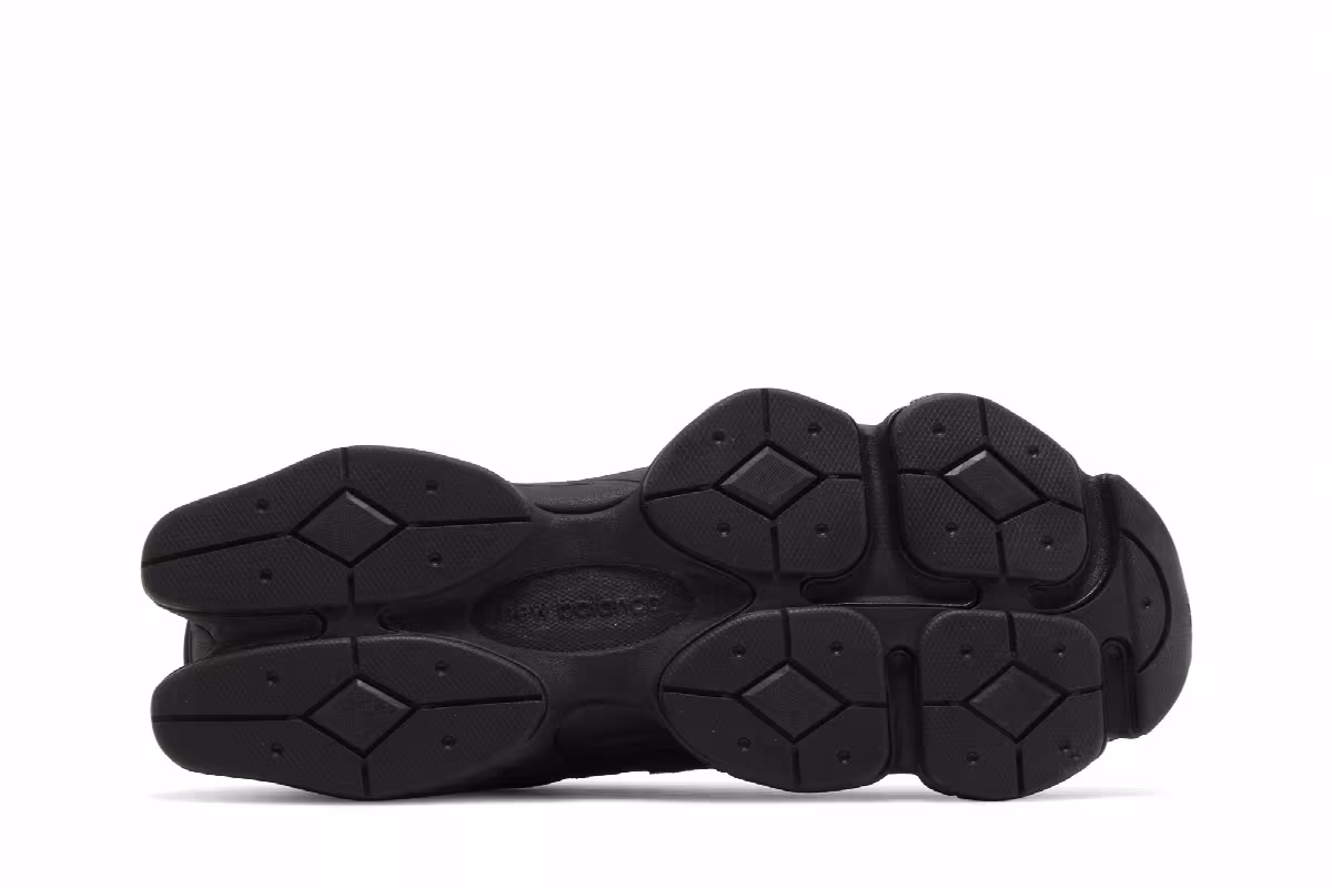 New Balance 9060 Triple Black Suede Patent, view 5