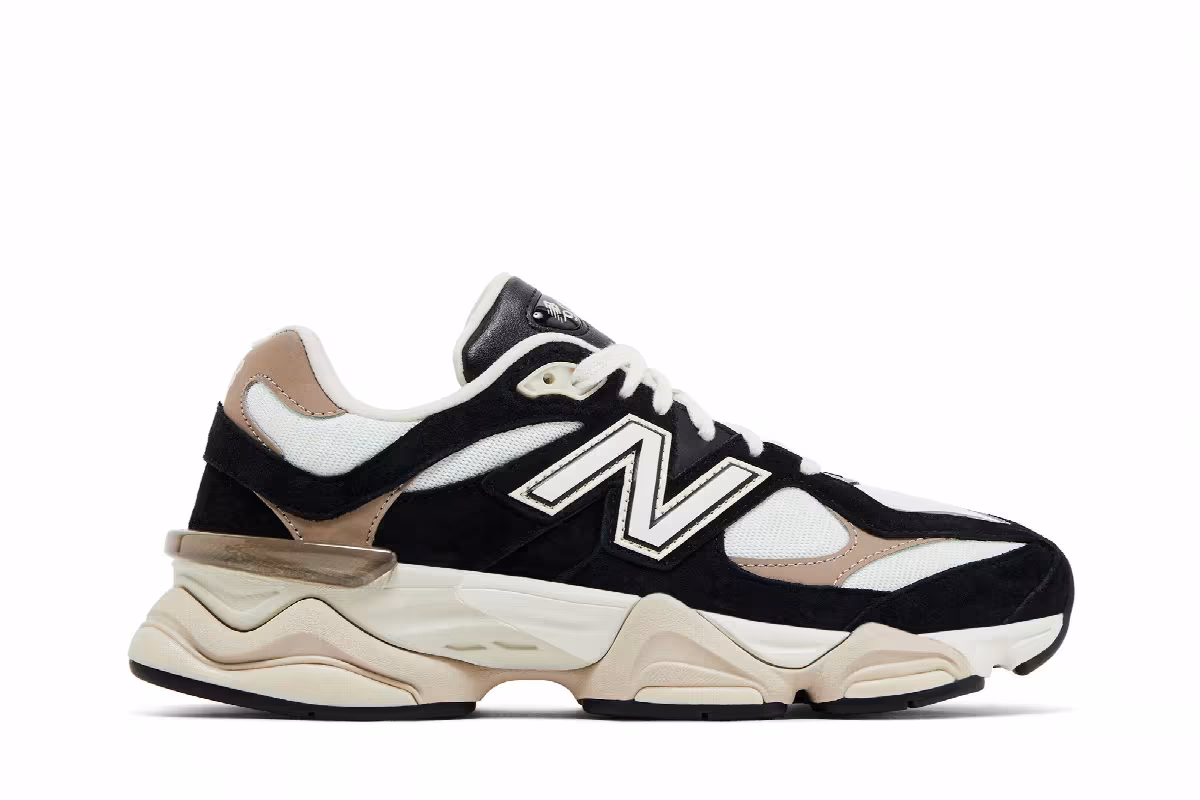 New Balance 9060 Black Beige White, view 2