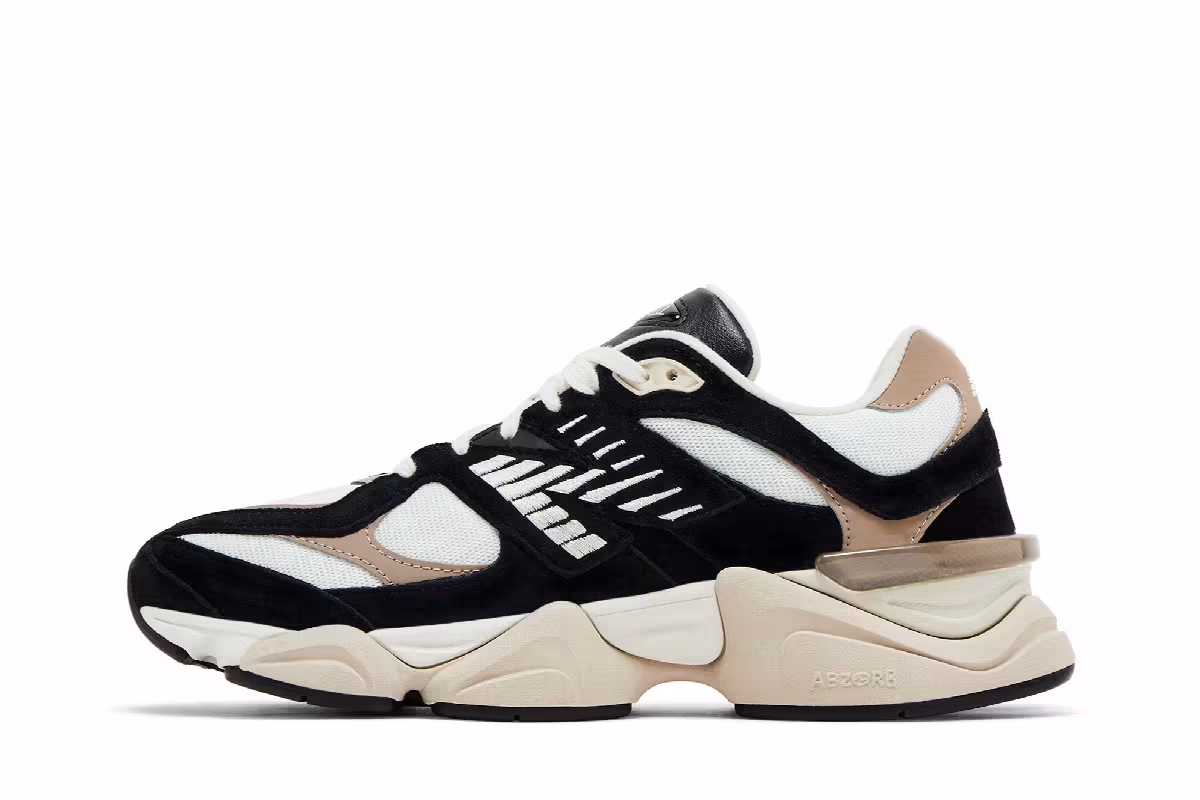 New Balance 9060 Black Beige White, view 4
