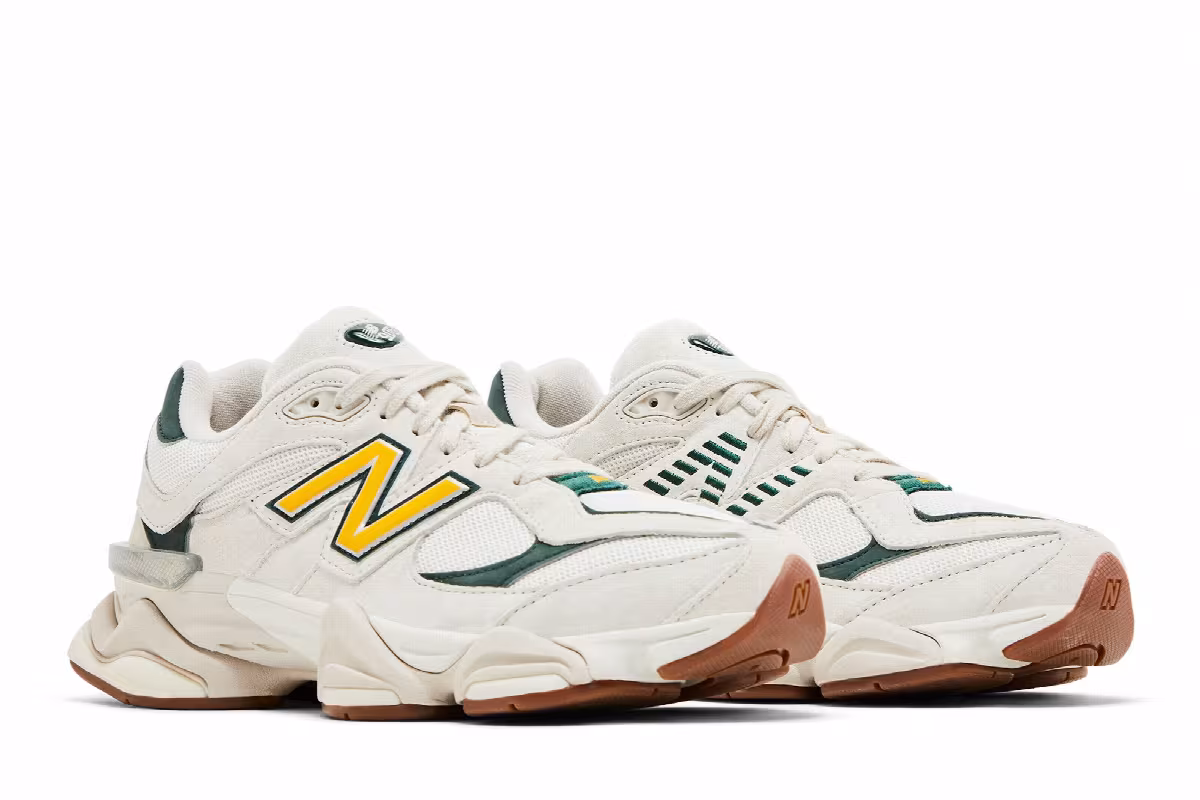 New Balance 9060 White Green Gold, view 9