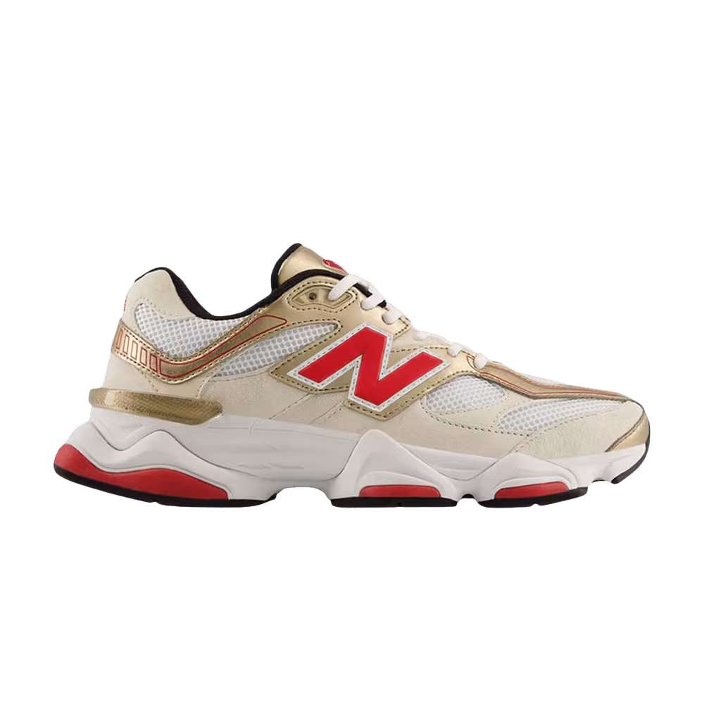 New Balance 9060 White Team Red Gold