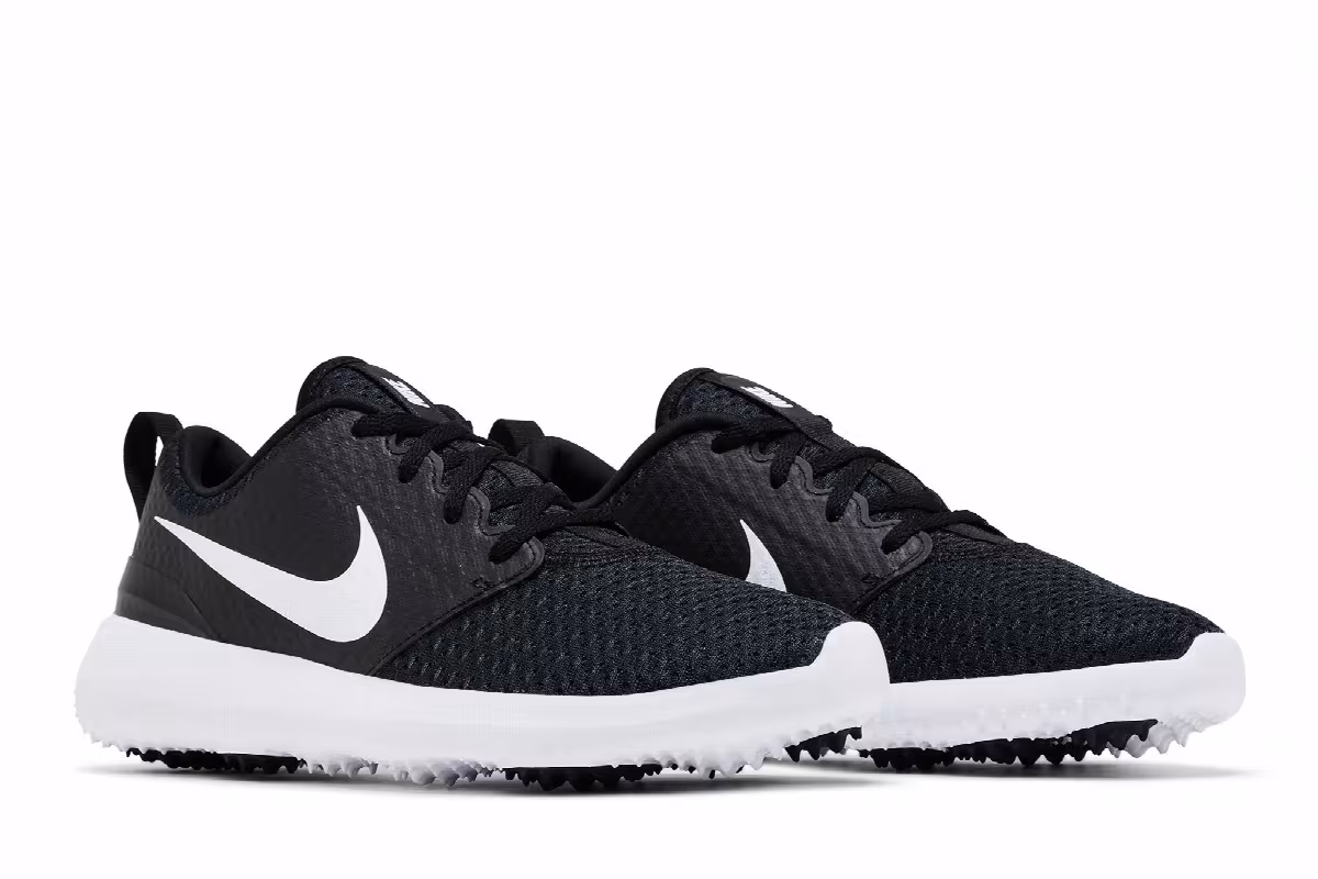 Nike Women's Roshe Golf Black Metallic White, view 9
