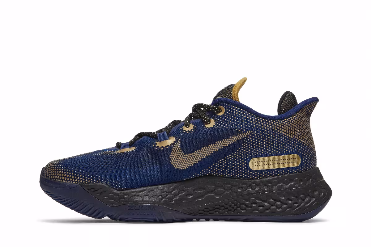 Nike Air Zoom BB NXT Blue Metallic Gold, view 4