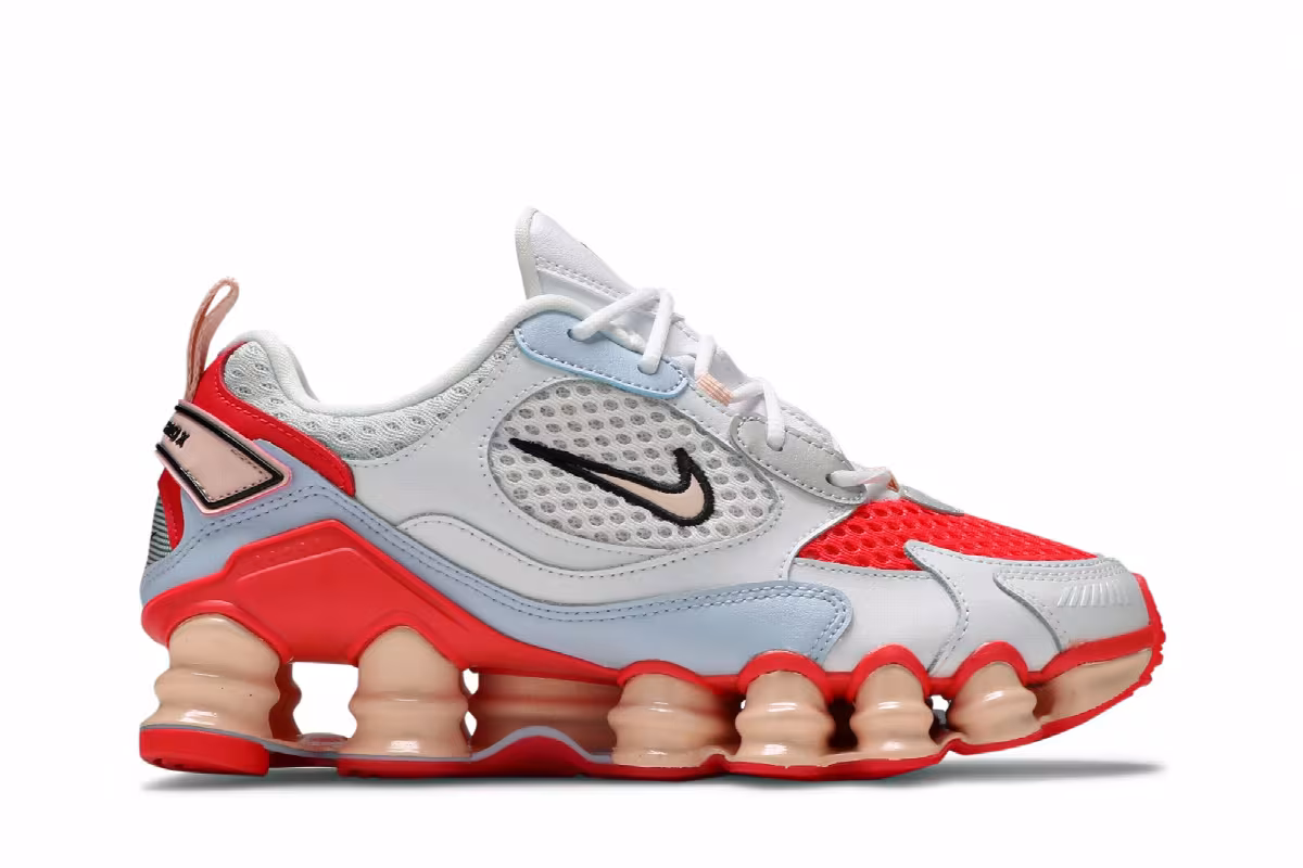 Nike Women's Shox TL Nova White Laser Crimson, view 2